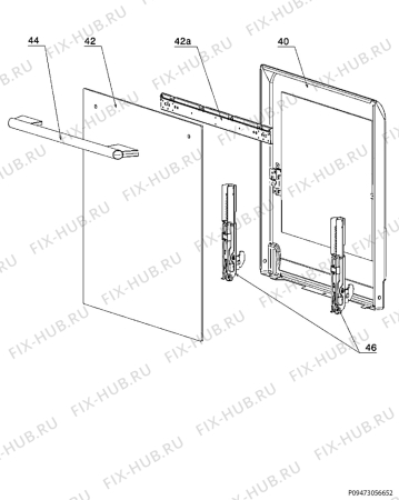 Взрыв-схема плиты (духовки) Electrolux EKM511500W - Схема узла Door